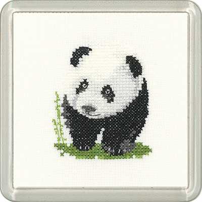 Panda Cross Stitch Coaster Kit by Heritage Crafts