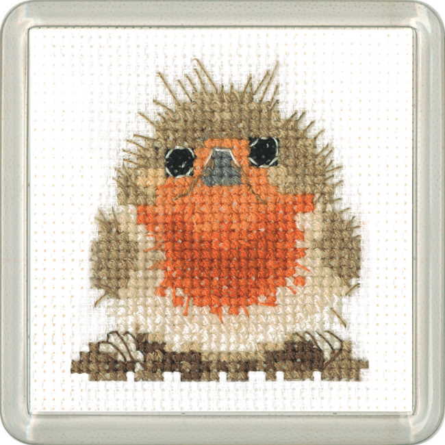 Rufus Robin Cross Stitch Coaster Kit by Heritage Crafts