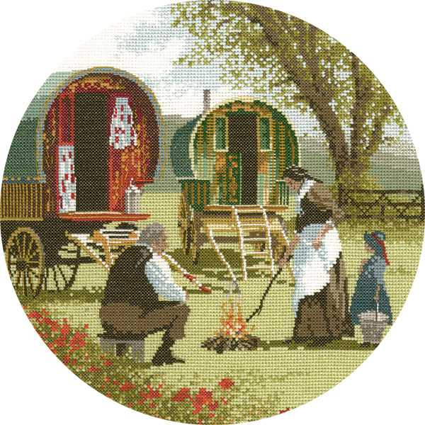 Gypsy Caravans Cross Stitch Kit by Heritage Crafts
