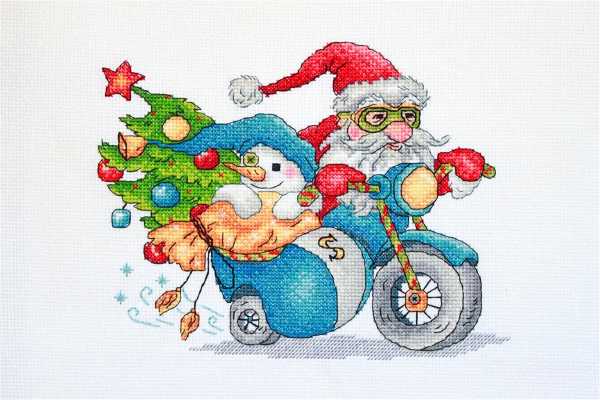 Christmas Racing Cross Stitch Kit by Merejka