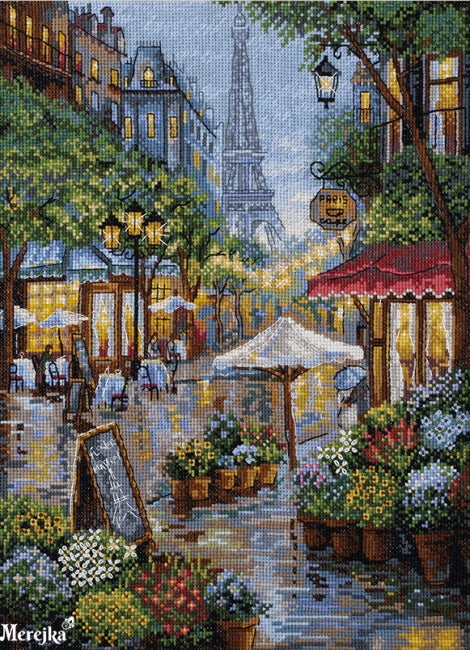 Rainy Paris Cross Stitch Kit by Merejka