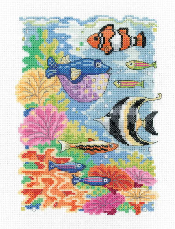 Tropical Fish Cross Stitch Kit by Heritage Crafts