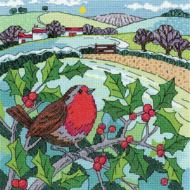Winter Landscape Cross Stitch Kit by Heritage Crafts