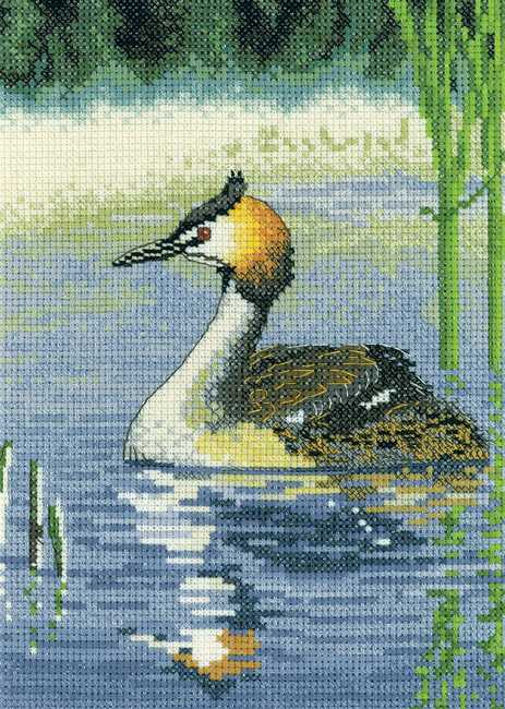 Grebe Cross Stitch Kit by Heritage Crafts