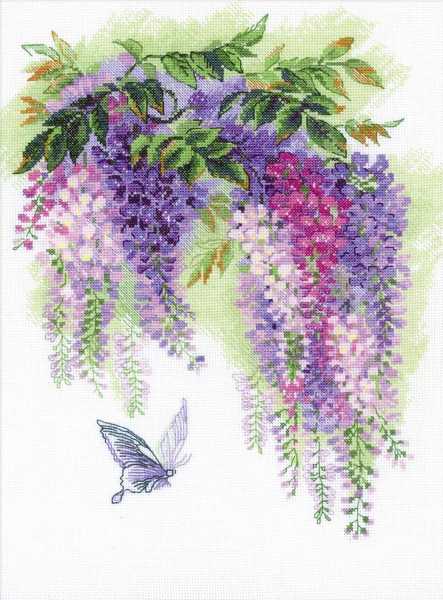 Wisteria Cross Stitch Kit By RIOLIS