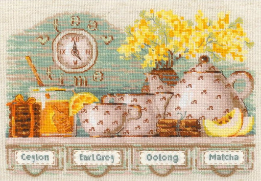 Tea Time Cross Stitch Kit By RIOLIS