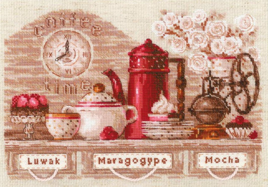 Coffee Time Cross Stitch Kit By RIOLIS