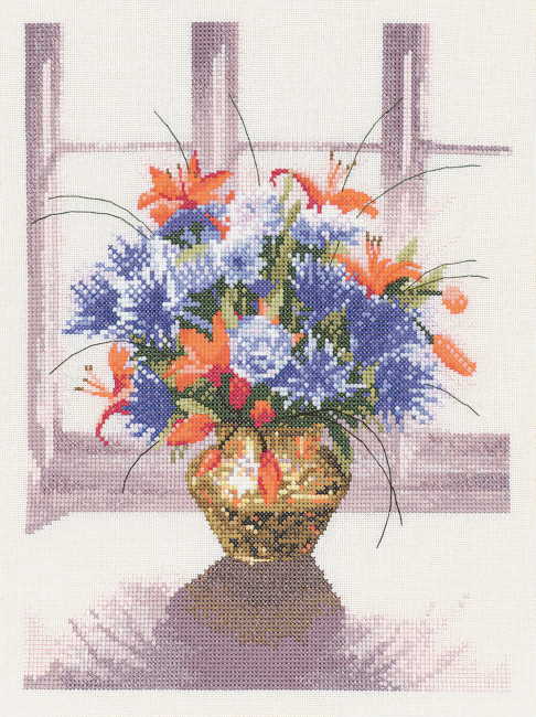 Brass Vase Cross Stitch Kit by Heritage Crafts