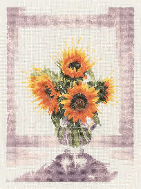 Glass Vase Cross Stitch Kit by Heritage Crafts