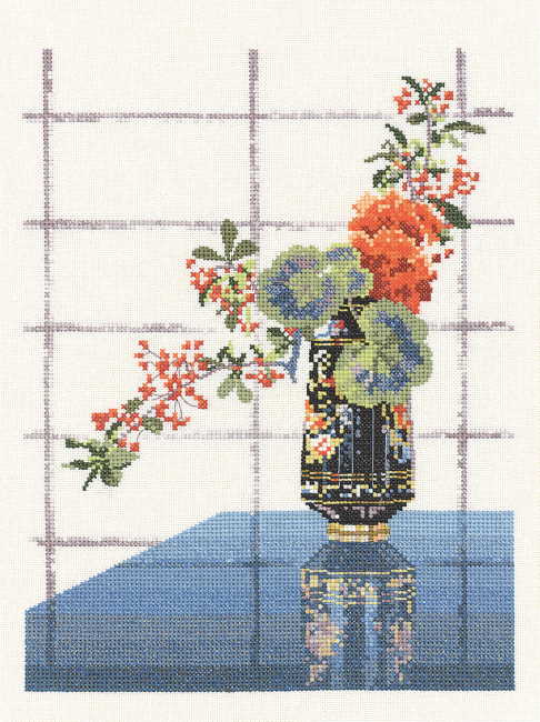 Oriental Vase Cross Stitch Kit by Heritage Crafts