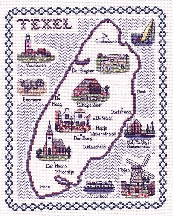 Texel Map Cross Stitch Kit by Classic Embroidery