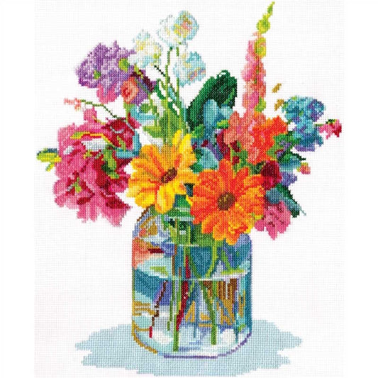 Cottage Bouquet Cross Stitch Kit by Design Works