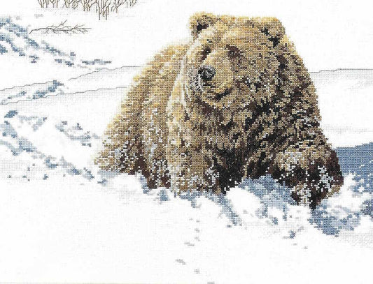 Heavy Going Grizzly Cross Stitch Kit by Bucilla