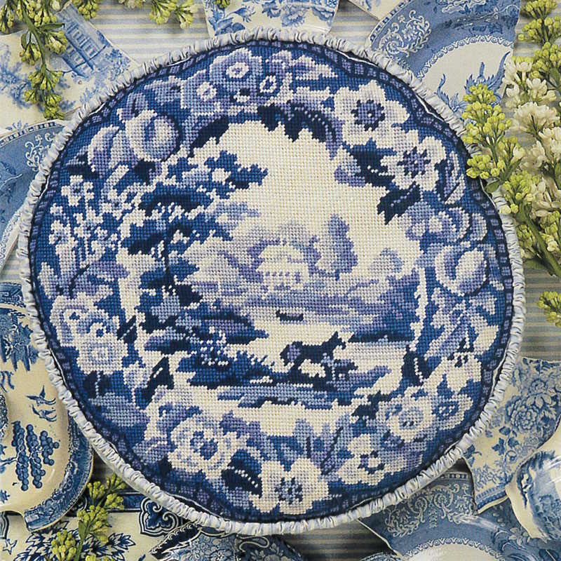 English China Plate Tapestry Needlepoint Kit by Glorafilia