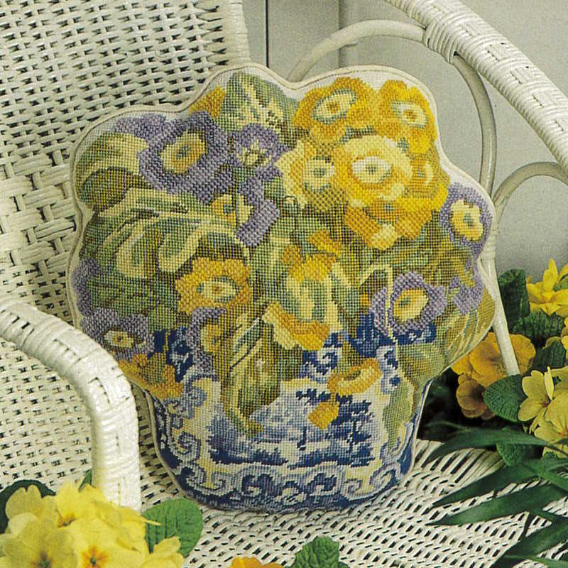 Vase of Primroses Tapestry Needlepoint Kit by Glorafilia