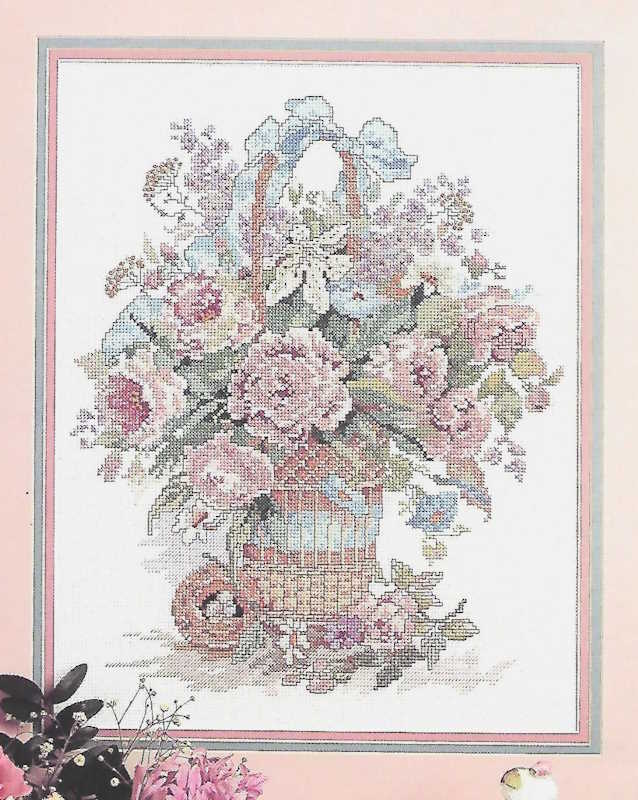 Basket Bouquet Cross Stitch Kit by Candamar Designs
