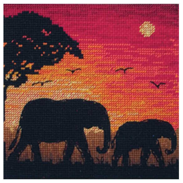 Elephant Silhouette Cross Stitch Kit By Anchor