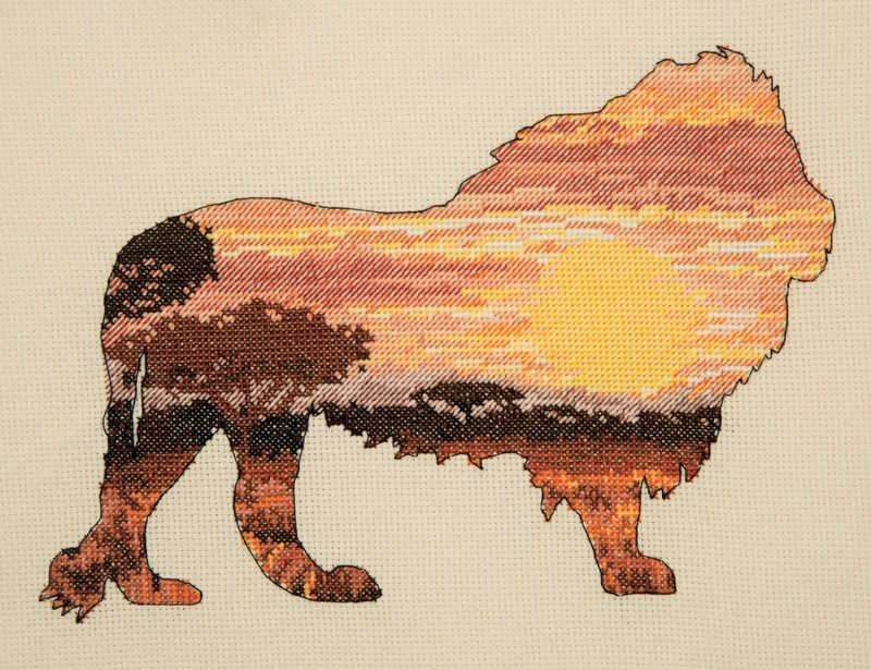 Lion Silhouette Cross Stitch Kit By Anchor