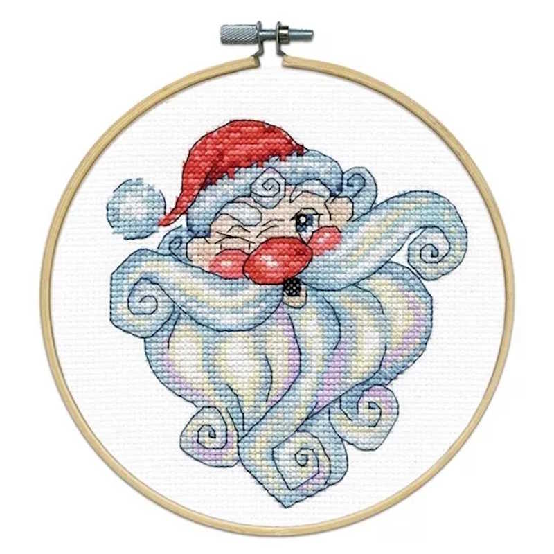 Santa Wink Cross Stitch Kit by Design Works