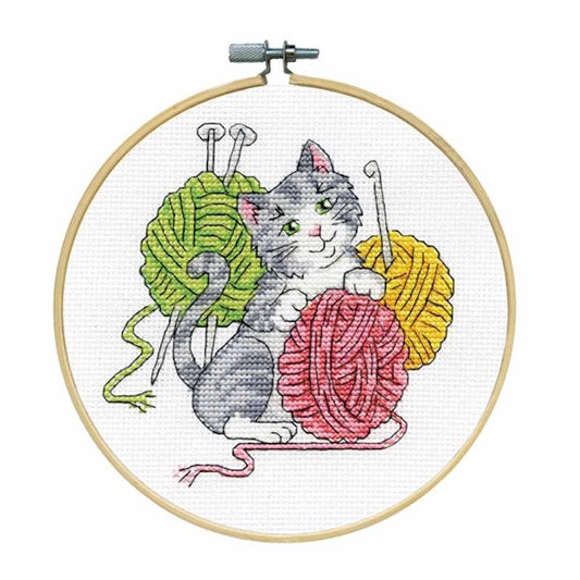 Yarn Cat Cross Stitch Kit by Design Works