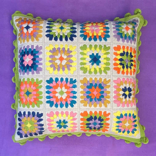 Granny Squares Tapestry Cushion Kit by Glorafilia