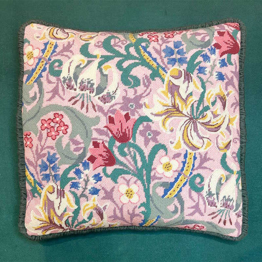 William Morris Lily Tapestry Needlepoint Kit by Glorafilia - Rose Pink
