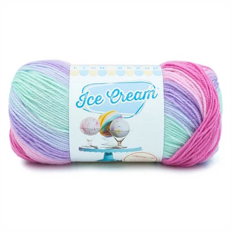 Lion Brand Ice Cream ube yarn