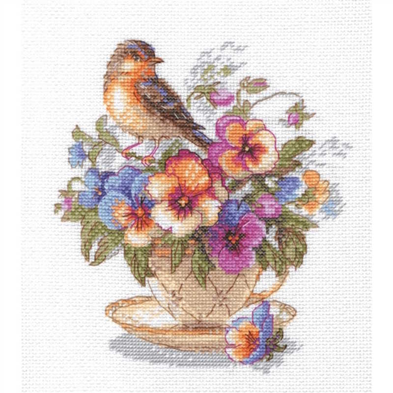Tea Blossoms Cross Stitch Kit By Aine