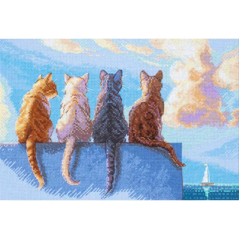 Cats by the Sea Cross Stitch Kit By Aine
