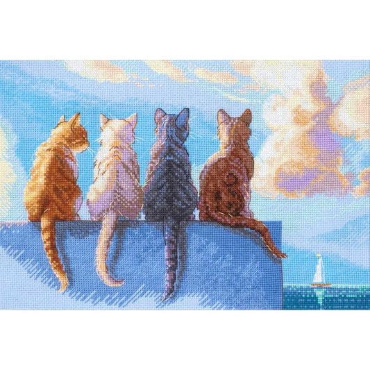 Cats by the Sea Cross Stitch Kit By Aine