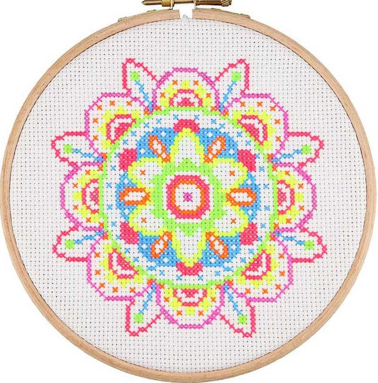 Neon Mandala Cross Stitch Kit By Anchor