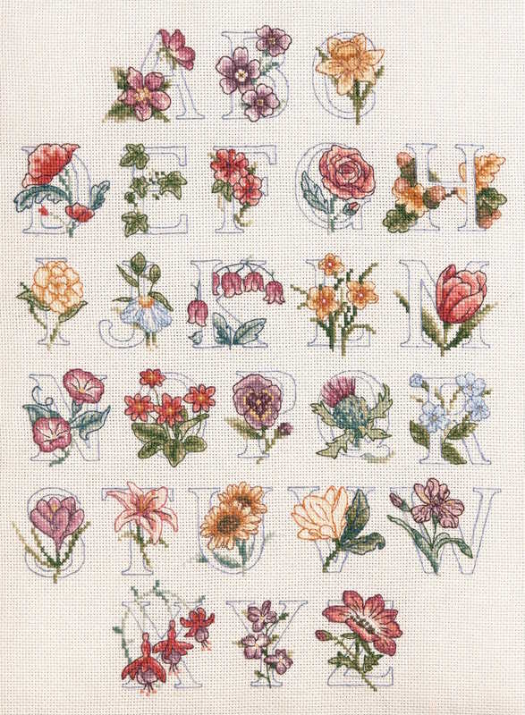 Alphabet Floral Sampler Cross Stitch Kit By Anchor