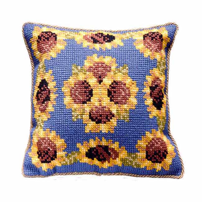 Sunflowers Printed Cross Stitch Kit by Brigantia Needlework 