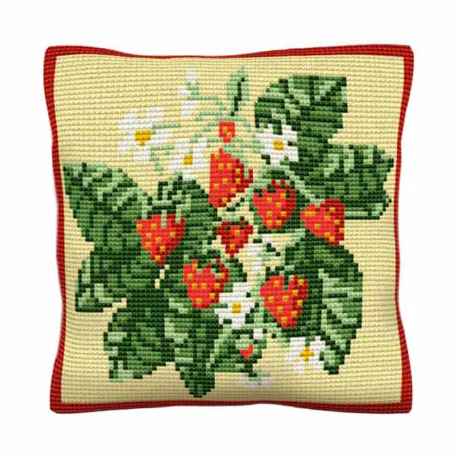 Strawberries Printed Cross Stitch Kit by Brigantia Needlework