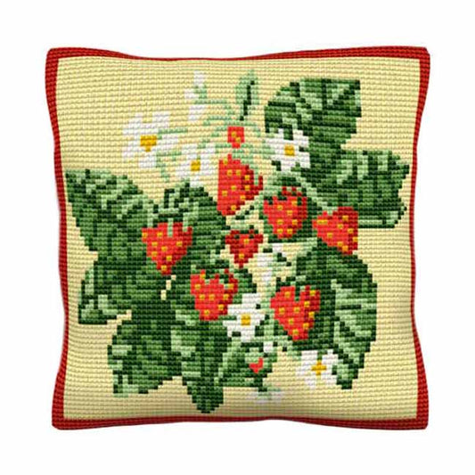 Strawberries Printed Cross Stitch Kit by Brigantia Needlework