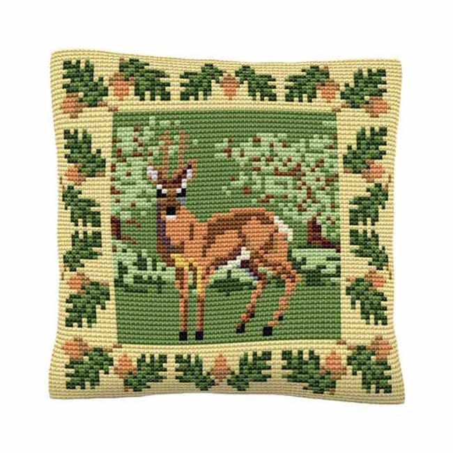 Roe Deer Printed Cross Stitch Kit by Brigantia Needlework
