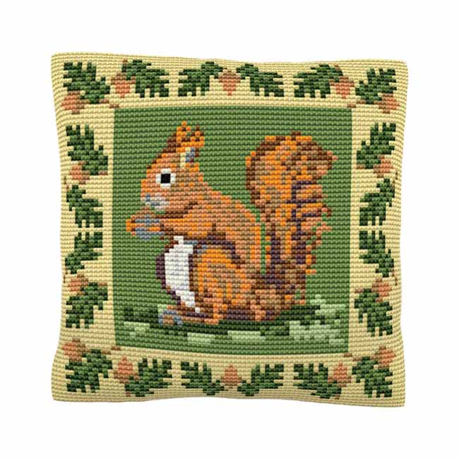 Red Squirrel Printed Cross Stitch Kit by Brigantia Needlework