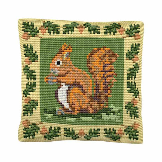 Red Squirrel Printed Cross Stitch Kit by Brigantia Needlework