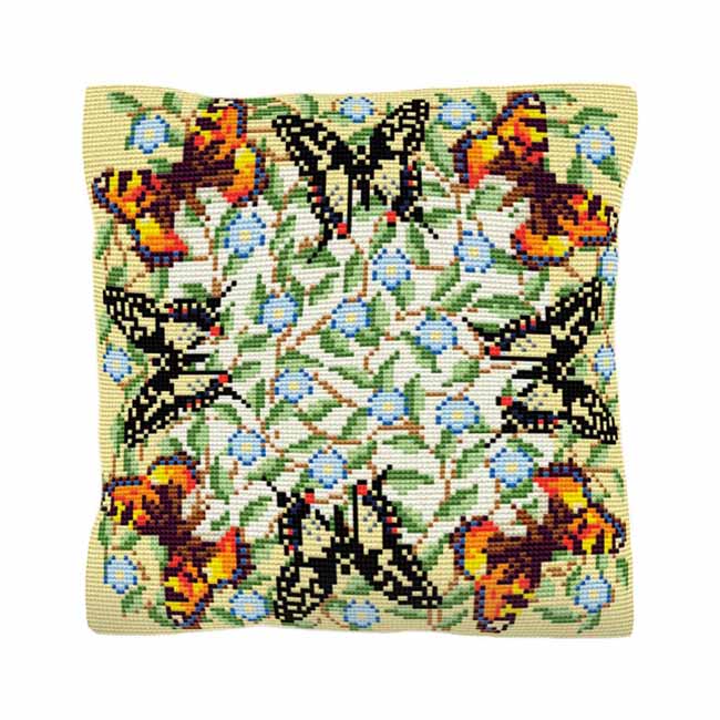 Butterflies Printed Cross Stitch Kit by Brigantia Needlework