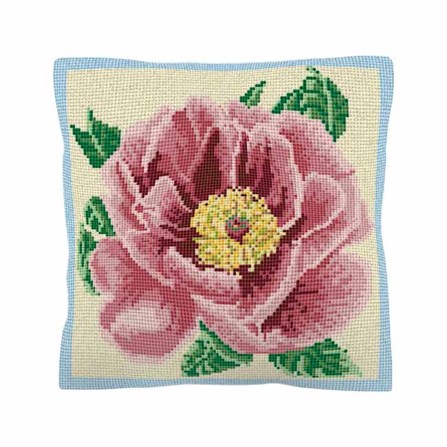 Peony Printed Cross Stitch Kit by Brigantia Needlework