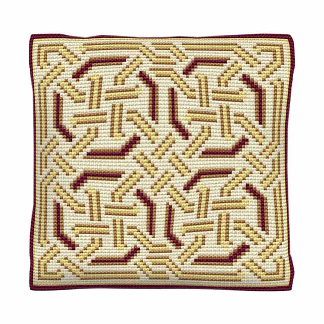 Gold Celtic Printed Cross Stitch Kit by Brigantia Needlework