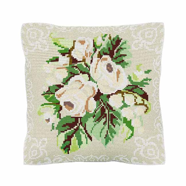 White Roses Printed Cross Stitch Kit by Brigantia Needlework