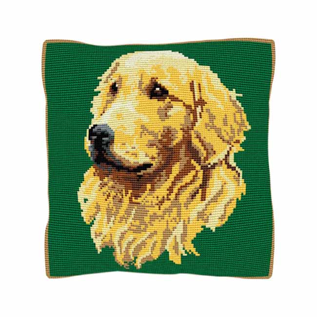Golden Retriever Printed Cross Stitch Kit by Brigantia Needlework
