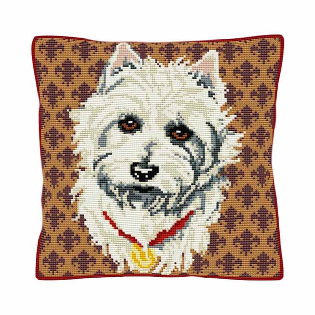 Westie Printed Cross Stitch Kit by Brigantia Needlework