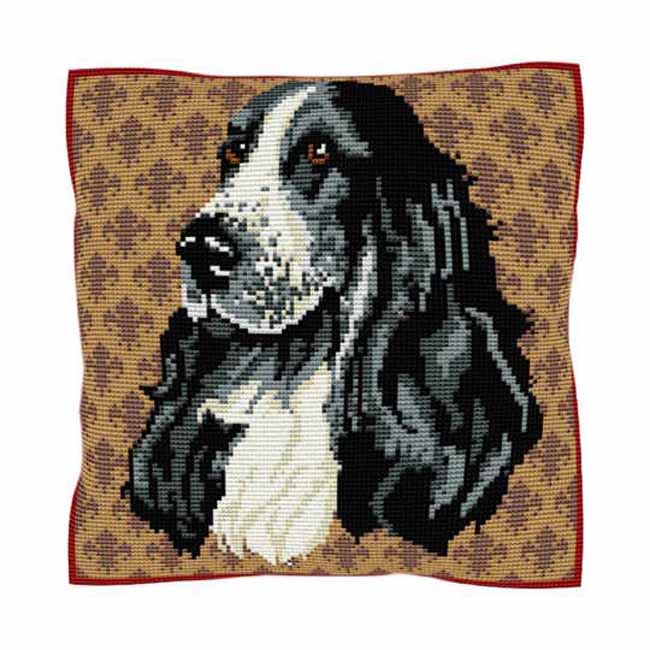 Cocker Spaniel Printed Cross Stitch Kit by Brigantia Needlework