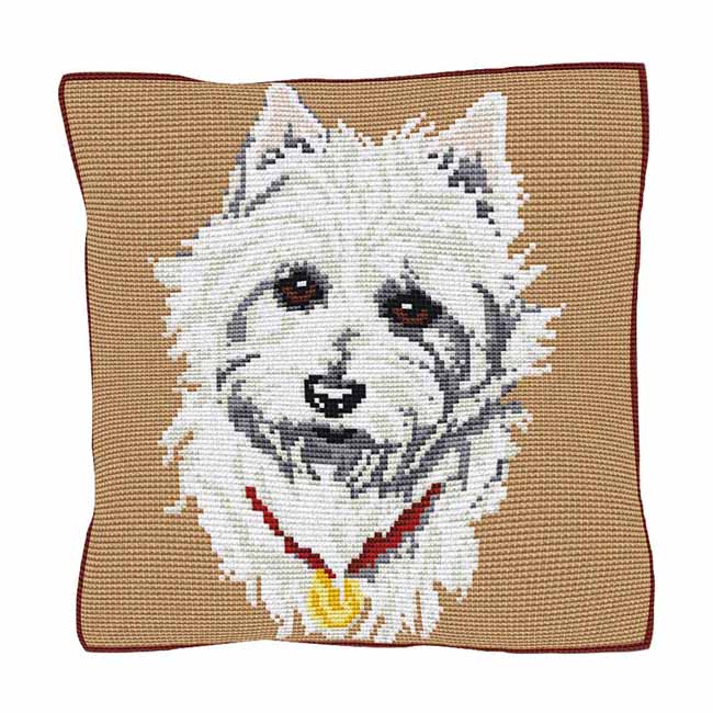 Westie Printed Cross Stitch Kit by Brigantia Needlework