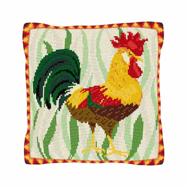 Leghorn Cockerel Printed Cross Stitch Kit by Brigantia Needlework