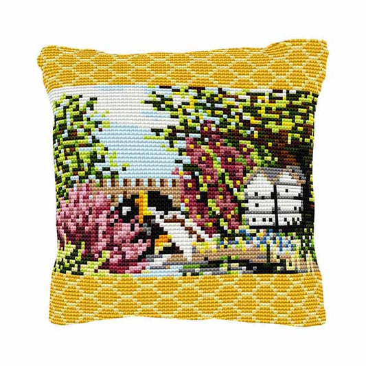 Beehive Printed Cross Stitch Kit by Brigantia Needlework