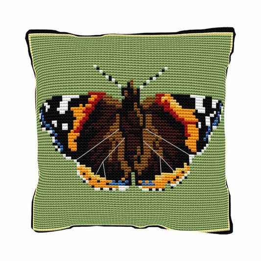 Red Admiral Butterfly Printed Cross Stitch Kit by Brigantia Needlework