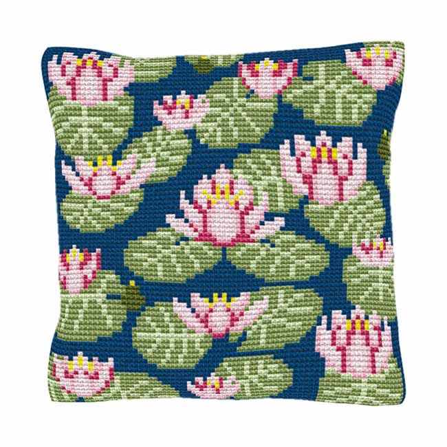 Waterlilies Printed Cross Stitch Kit by Brigantia Needlework